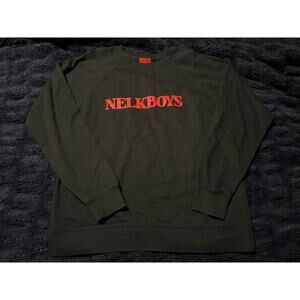 NELK Boys Full Send Sweatshirt Men’s Large Black Crewneck Streetwear NWOT